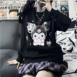 Sanrio Kuromi Little Devil Girls Printed Student Sweater Hoodies