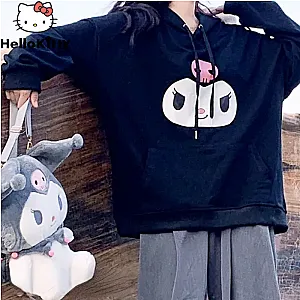 Sanrio Kuromi Printed Koran Style Hoodies