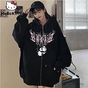 Sanrio Kuromi Sweatshirts American Style Spring Long Sleeve Hoodies