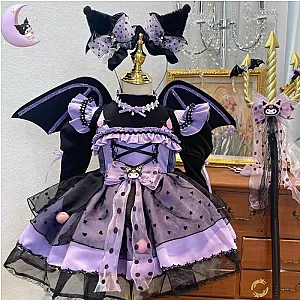 Kuromi Halloween Sanrio Children Girl Cosplay Cute Lolita Princess Dresses