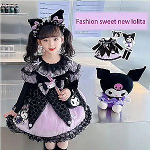 Kuromi Lolita Halloween Girl Clothing Kids Skirt Set