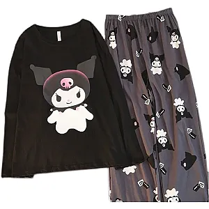 Kuromi Cartoon Two Piece Home Wear Pajamas