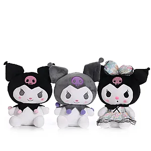 20CM Black White Kuromi Cute Cartoon Stuffed Animal Plush