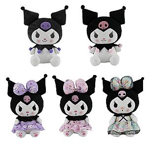 12-23 cm Black and Purple Kuromi Soft Doll Plush