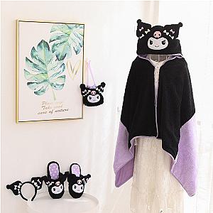 Kuromi Series Hair Hoop Banded Pocket Dry Hair Cap Slipper Cloak