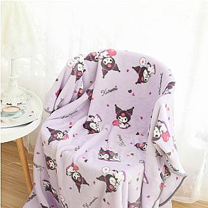 Kuromi Plush Print Blanket And Pillowcase