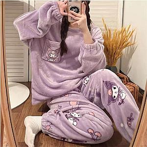 Kuromi Coral Velvet Pajamas