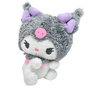 14 - 25 cm White And Grey Kuromi Curly Hair Plush