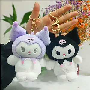 Kuromi Sanrio Plush Black Purple Toys Keychain