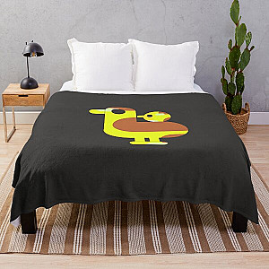 my kurzgesagt bird creative yelloww classic in black Throw Blanket RB0111