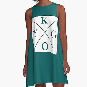 Kygo DJ Square Logo (White)   A-Line Dress