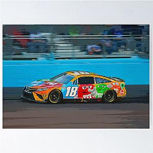 Kyle Busch racing NASCAR Cup car abstract poster