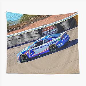 Kyle Larson racing his NASCAR Cup Car 2023 watercolor Tapestry
