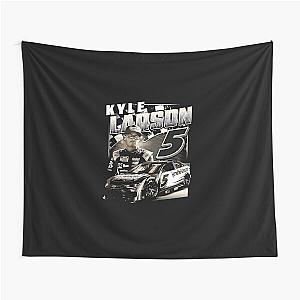 Kyle Larson Black Burnout Tapestry