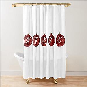 Kylie Minogue - Christmas Baubles Print Shower Curtain