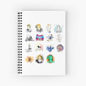 Kylie Minogue all albums digital watercolour Spiral Notebook