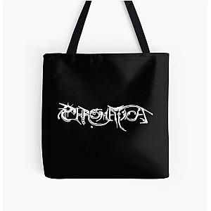 Lady Gaga Chromatica Logo (White Chrome on Black) All Over Print Tote Bag RB2407