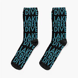 lake street dive blue font  Socks