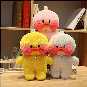 30cm White Yellow Pink Lalafanfan Duck Toys With Bells Plush