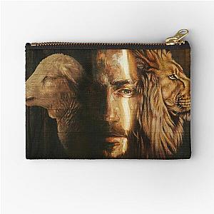 Jesus and the Lamb of God and the Lion of Judah Zipper Pouch