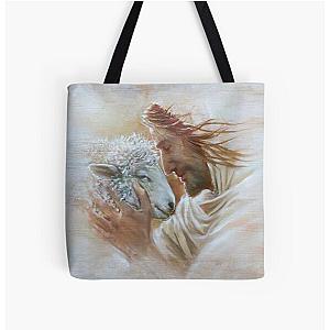 Jesus and the Lamb of God All Over Print Tote Bag