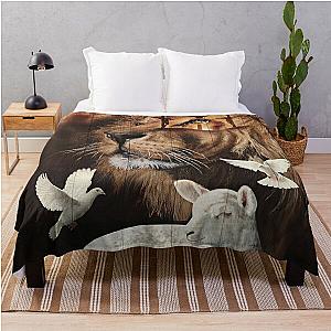 The Lion of Judah and the Lamb of God Throw Blanket