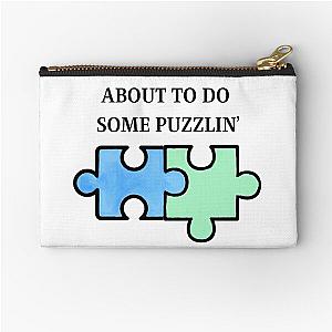 About to do Some Puzzlin' - New Girl Winston Bishop Zipper Pouch