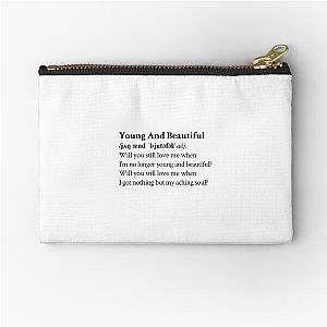 Young and Beautiful by Lana Del Rey Aestheic Quote Lyrics Zipper Pouch