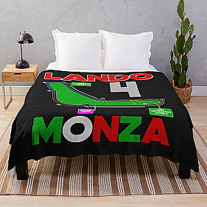 Lando Norris formula one F1 driver Monza Circuit 2023 Fan Art, besties Lando Norris, George Russell, Charles Leclerc Throw Blanket RB1210