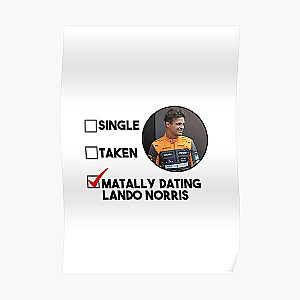 Mentally Dating Lando Norris Birthday Christmas gift Poster RB1210