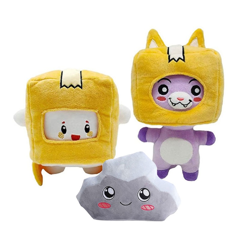 20cm Yellow White Boxy Foxy Rocky Set Lankybox Plush | Lanky Box Plush ...