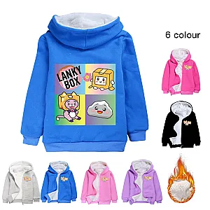 Lanky Box Cartoon Characters Winter Hooded Sweater Warm Zipper Jacket