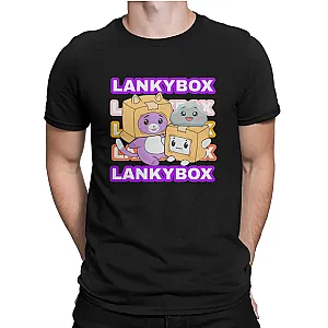 Lanky Box Cartoon Boxy Foxy Text Cartoon Print T-shirts