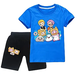 Lanky Box Cute Cartoon Characters Print Boys Clothes Sets