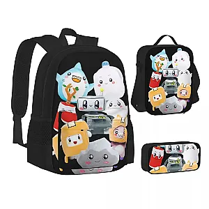 Lankybox Rocky Cartoon Characters School Bags Backpacks Lunch Bag Pen Bag Three-Piece Set
