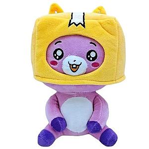 20-25cm Purple Yellow Foxy Sitting Lankybox Stuffed Toy Plush