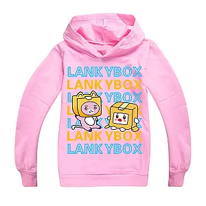 Lanky Box Boxy Foxy Play Cartoon Letter Print Hoodies