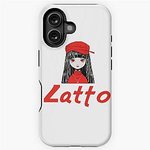 Red Latte Typing Girl Design iPhone Case