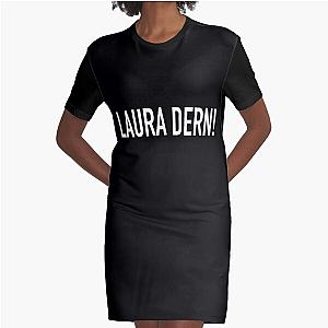 Laura Dern Black Graphic T-Shirt Dress