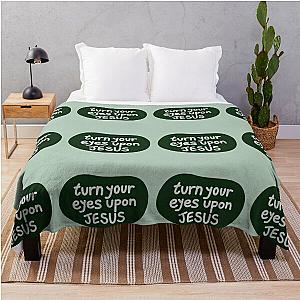 Turn your eyes upon Jesus, Lauren Daigle - Forest Green, Light Grey Throw Blanket