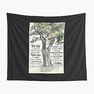 Lauren Daigle - You Say Lyrics - Tree And Cardinal Bird  Tapestry