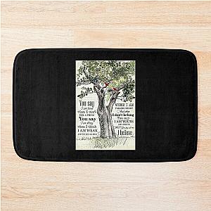 Lauren Daigle - You Say Lyrics - Tree And Cardinal Bird  Bath Mat