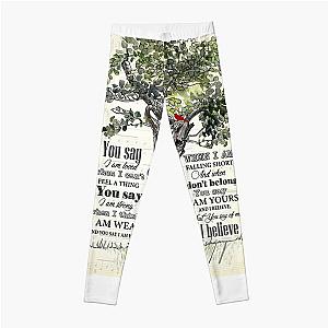 Lauren Daigle - You Say Lyrics - Tree And Cardinal Bird  Leggings