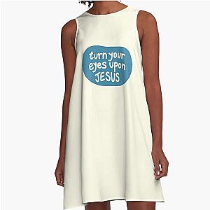 Turn your eyes upon Jesus, Lauren Daigle - turquoise, Ivory A-Line Dress