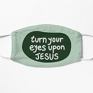 Turn your eyes upon Jesus, Lauren Daigle - Forest Green, Light Grey Flat Mask