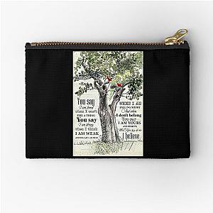 Lauren Daigle - You Say Lyrics - Tree And Cardinal Bird  Zipper Pouch