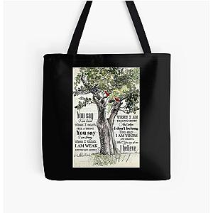 Lauren Daigle - You Say Lyrics - Tree And Cardinal Bird  All Over Print Tote Bag