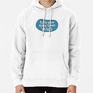 Turn your eyes on Jesus Lauren Daigle Turquoise Ivory Pullover Hoodie