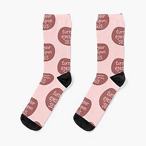 Turn your eyes on Jesus Lauren Daigle Pink Version Socks