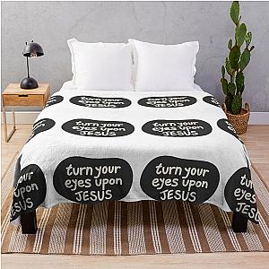 Turn your eyes on Jesus, Lauren Daigle - Charcoal Ivory Throw Blanket